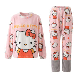 ست راحتی حوله‌ای زنانه | مدل Hello Kitty نرم و گرم