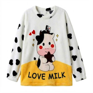 ست راحتی حوله‌ای زنانه | مدل Love Milk نرم و گرم