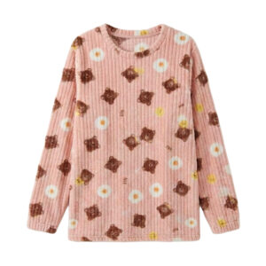 ست راحتی حوله‌ای زنانه | مدل خرسی رنگ صورتی نرم و گرم